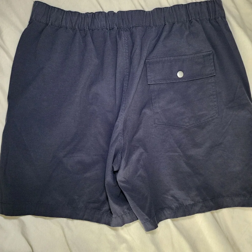Buck Mason Deck Shorts Mens 36 Navy Blue Hybrid Cotton Spandex 6.5 Inseam Beach